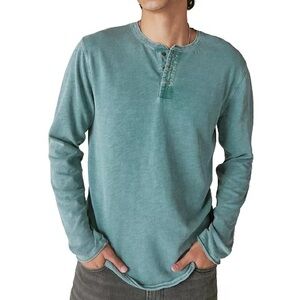 Lucky Brand Weekend Slub Jersey Long Sleeve Henley Shirt